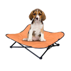 New 3-in-1 Camping Cot for Dogs Elevated Dog Bed with Steel Frame 600D Oxford Waterproof Puppy Rest Beds with Removable Pad Mat