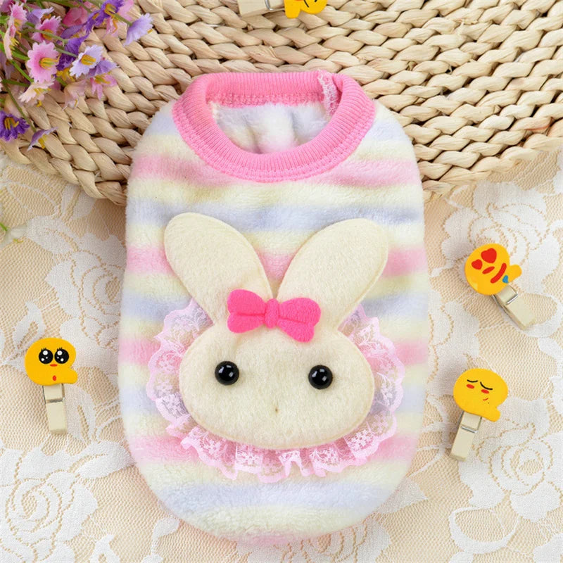 Cute Print Tea Cup Dog Sweater Winter Warm Fleece Pet Clothes for Small Dogs Teddy Chihuahua Puppy Pullovers mascotas Clothing