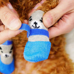 Dog Cat Boots Shoes Socks with Adjustable Waterproof Breathable and Anti-Slip Sole All Weather Protect Paws for Indoor Outdoor