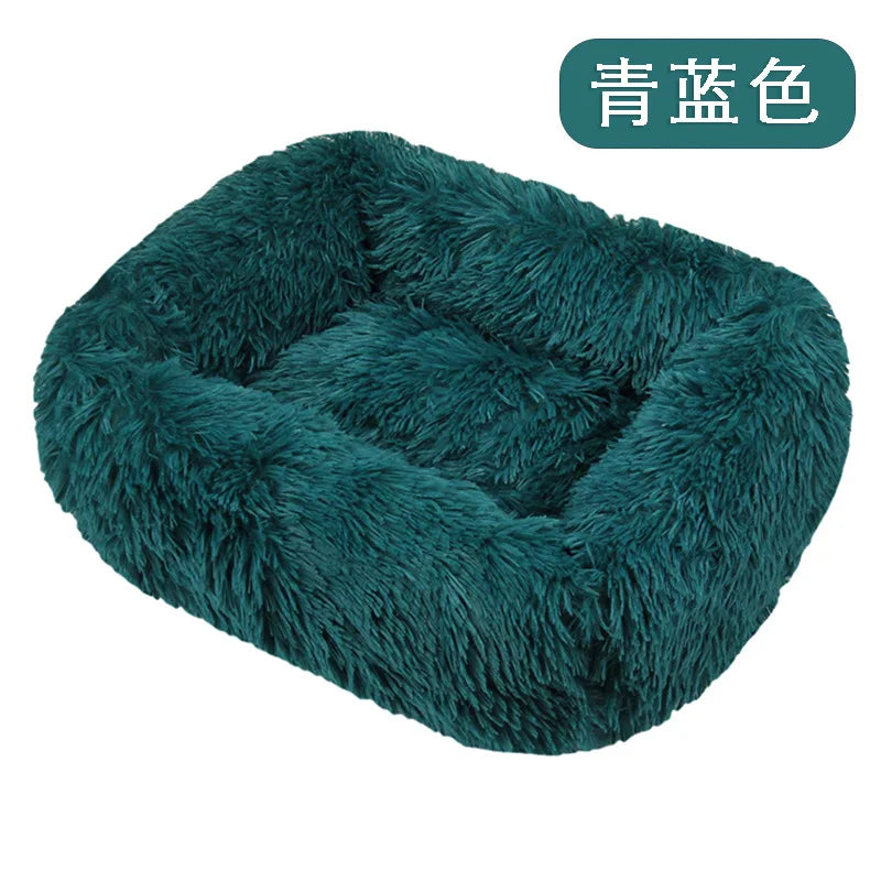 Pet Dog Bed Sleeping Mat Winter Cat Bed Square Dog Beds Soft Fluffy Plush Puppy Cushion for Small Medium Large Dog Accessories