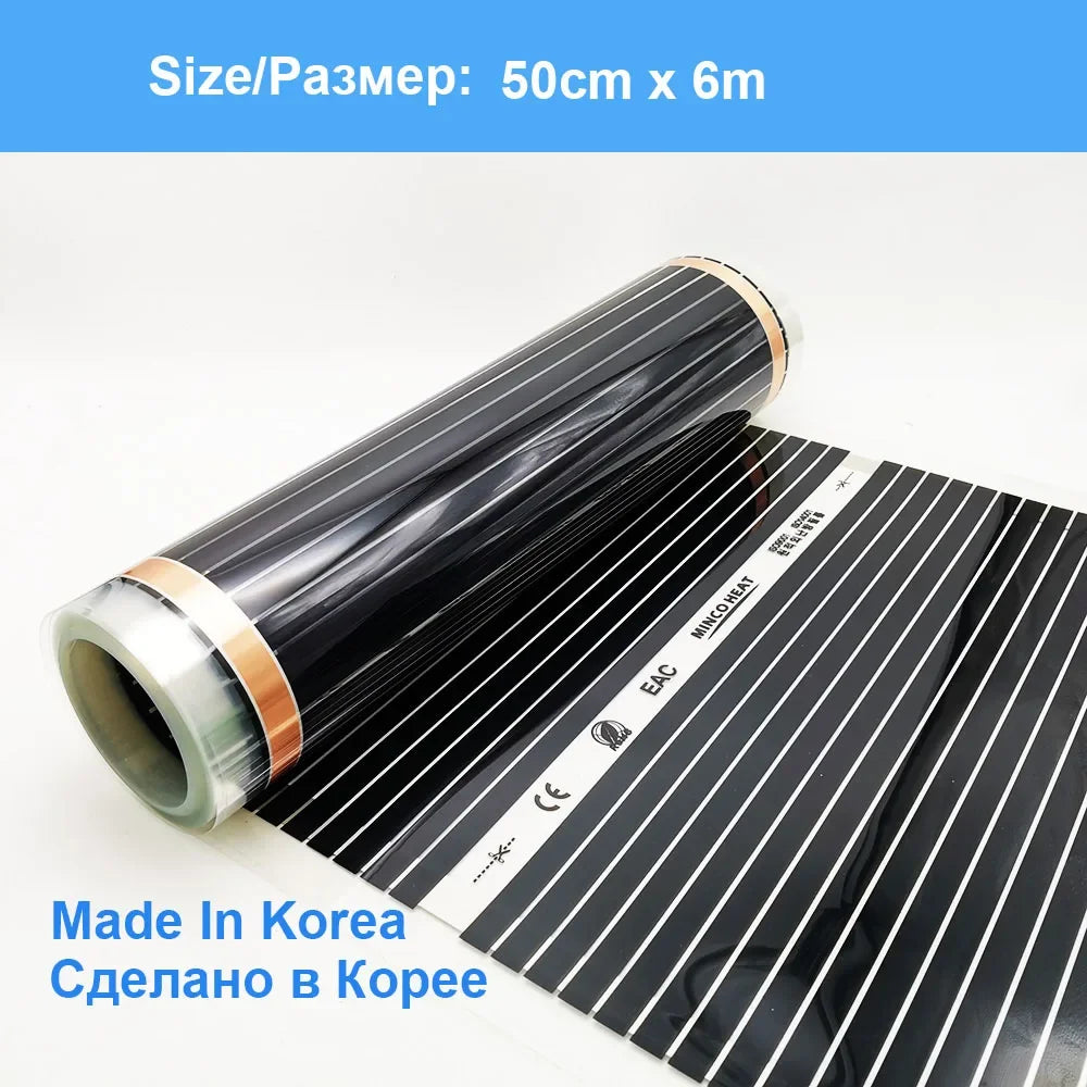 Infrared Heating Film 220V Electric Warm Floor System 50CM Width 220W/m2 Heating Foil Mat Made In Korea