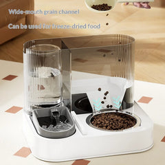 2-in-1 Stainless Steel Pet Feeder - Automatic Food Dispenser & Water Fountain, Smart Connected Bowl for Cats (CE/FCC)