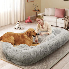 Human Dog Bed for Adults, 46 x 10 x 76 Long Human Size Dog Bed, Removable Cover, Orthopedic Design