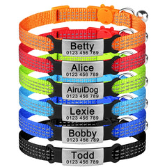 Personalized Customize  Cat Collar Name Fast Breakaway Nylon Id  Bell Pet Products Small Adjustable Unisex Kitten Supplies
