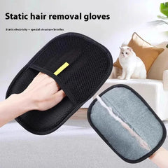 Gentle Grooming Glove for Cats & Dogs - 2-in-1 Hair Removal Mitt with Massage Tips, Easy-Clean Deshedding Tool (CE Certified)