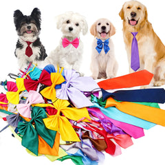Pet Bowties 30/50/100PCS Dog Tie Collars Bulk Adjustable Dog Bow Ties Solid Color Cat Neckties Pet Supplies For Dogs and Cats