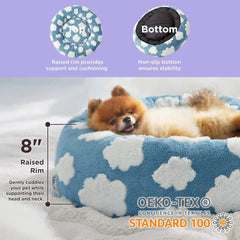 Fashion Color Round Pet Bed for Dog Cat Sofa Super Soft Thicken Dog House ForSmall Medium Dog House Winter Warm Pet Sleeping Mat