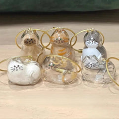 Ginger Cat Keychain Pendant Backpack Siamese Calico Hair Storage Box Hanging Pet Grooming Souvenir Travel Accessory