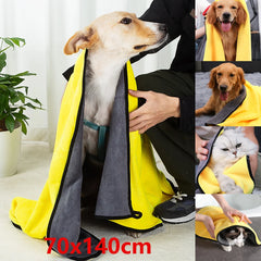 Pet Dog Absorbent Towel Soft Fiber Dog Bathing Towel Quick Drying Dog And Cat Bathrobes Wiping Cloth Cleaning Towel Pet Supplies