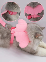 1pc Angel Wings Pet Harness and Handle Set for Cats and Small Dogs Leash Rabbit Leash Cat Leash Retractable Adjustable Chest