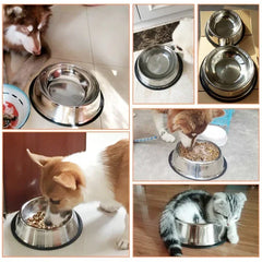 Pet Dog Cat Bowls Stainless Steel Feeding Feeder Water Bowl for Pet Dog Cats Puppy Outdoor Food Dish XS/S/M/L/XL/XXL mascotas