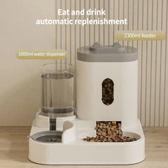 Automatic Cat Feeder & Water Dispenser with Gravity Food Storage Container for Cats and Dogs