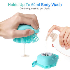 Dog Bathing Brush Pet Massage Brush Shampoo Dispenser Soft Silicone Bathroom Gloves Dog Cat Cleaning Grooming Tools Pet Supplies
