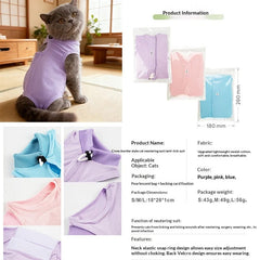 Post-Surgery Recovery Suit for Cats - Breathable Spandex Anti-Lick Vest with Adjustable Straps, Post-Spay Protective Garment