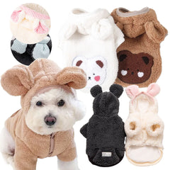 Winter Plush Dog Clothes Warm Pet Hoodies For Small Medium Dogs Cats Cute Jacket Coat Soft Puppy Sweatshirt Dog Costumes