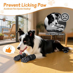 Anti-Slip Pet Socks with Ankle Straps - Non-Skid Cotton Booties for Medium/Large Dogs, Indoor Floor Grip Socks (CE Certified)
