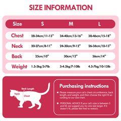Breathable Cat Recovery Suit,Female Cat Onesie for Cats After Surgery ,Surgical Spay Suit Pet Body Suit Post Surgery E Collar