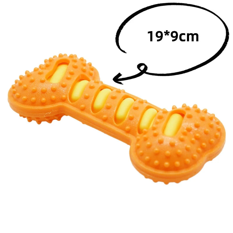 Dog Chew Toy Squeaky Bones Bite-resistant Training Puppy Toy Teeth Cleaning Interactive Massage Toothbrush Dog Toy