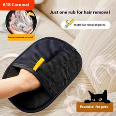 Gentle Grooming Glove for Cats & Dogs - 2-in-1 Hair Removal Mitt with Massage Tips, Easy-Clean Deshedding Tool (CE Certified)