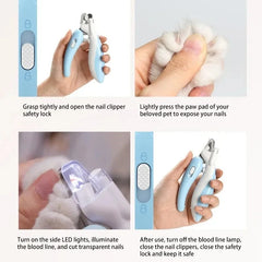 Pet Nail Clippers With Led Light Professional Pet Claw Grooming Scissors For Dogs Cats Small Animals Paw Nail Trimmer Pet Supply