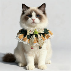 Adjustable Christmas Star Pattern Cat Collar Pet Dog Lace Bib Bandana for Cats and Small middle large Dogs