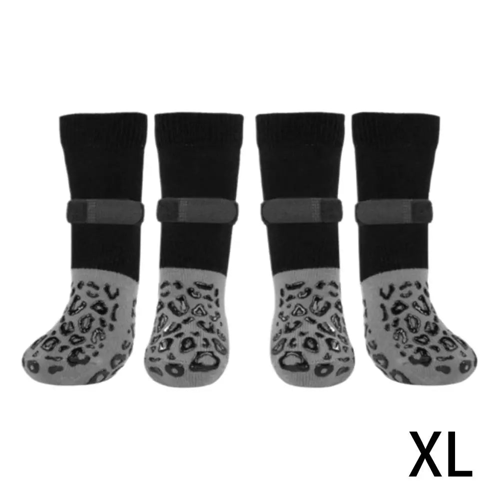 4pcs Waterproof Dog Paw Protectors Anti-Slip Boots with Traction Control Adjustable Socks for Injured Paws Senior Dogs