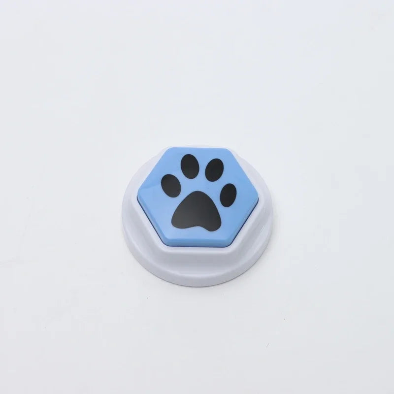 Dog Squeak Toys With Paw Print Hexagonal Recordable Talking Sound Button Dog Toy Interactive Voice Buttons For Communication Dog