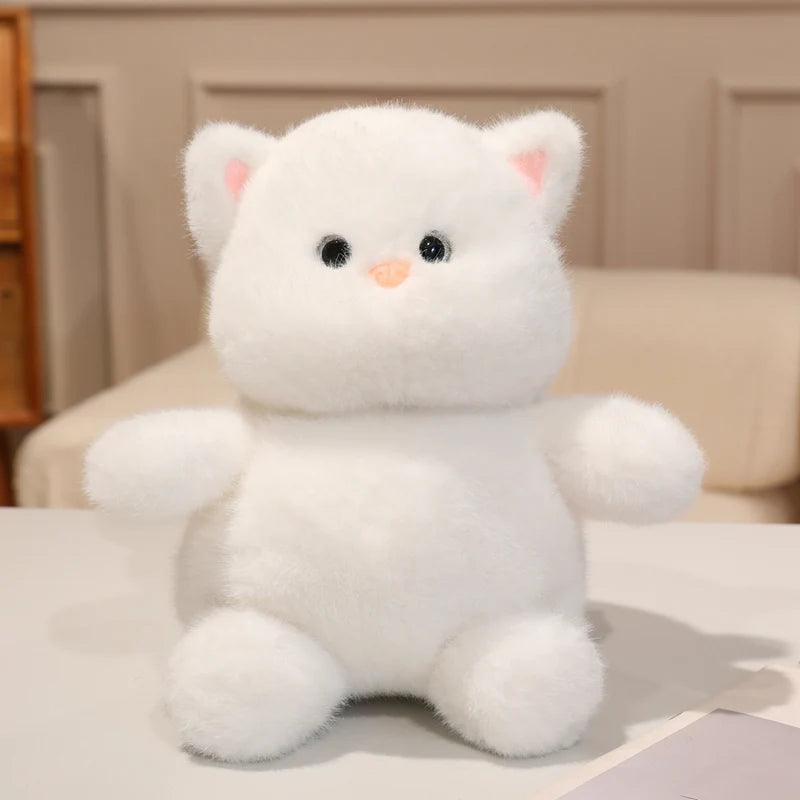 28cm Cute Cats Soft Stuffed Plush Toys Black White Grey Lovely Kitten Plushies Doll  Gifts For Girls Home Desktop Ornament