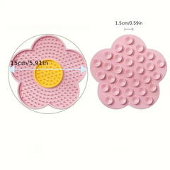 1pc Sun Flower Shape Silicone Dog Licking Plate Cute Pet slow licking mat Pet Supplies Cat Licking Pad With Suction Cup Lick Pad