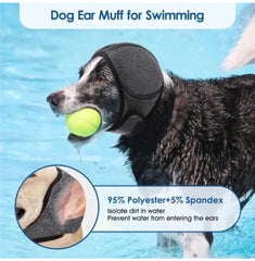 Waterproof Noise Cancelling Dog Ear Muffs for Swimming & Grooming - Calming Hood To Relieve Pet Anxiety & Prevent Shock