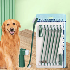 Pet Double headed Toothbrush Set Double Head Dog Toothbrush Dog Cat Oral Cleaning Cat Dog Convenient Finger Brushes