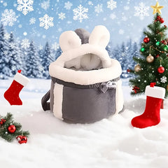 Winter Warm Pet Backpack - Fleece Lined, Safe & Lightweight Carrier for Small Cats/Dogs. Perfect Travel & Christmas Gift! 🎁