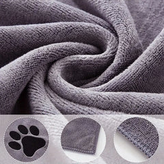 1pcs Microfiber Pet Bath Towel Embroidered Super Soft Absorbent Cleaning Towel for Dogs Cat Bathrobe Grooming Supplies