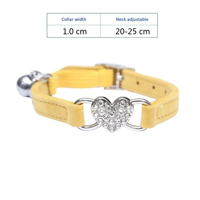 Cat Collar with Bell Necklace for Cat Strap Kitten Collar Breakaway Dog Collar Anti-strangling Armrests for Cat Necklace MBO05