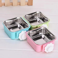 Pet Supplies Hanging Stainless Steel Pet Bowl Dog Bowl Cat Food Bowl Fixable Hanging Bowl Food-Grade