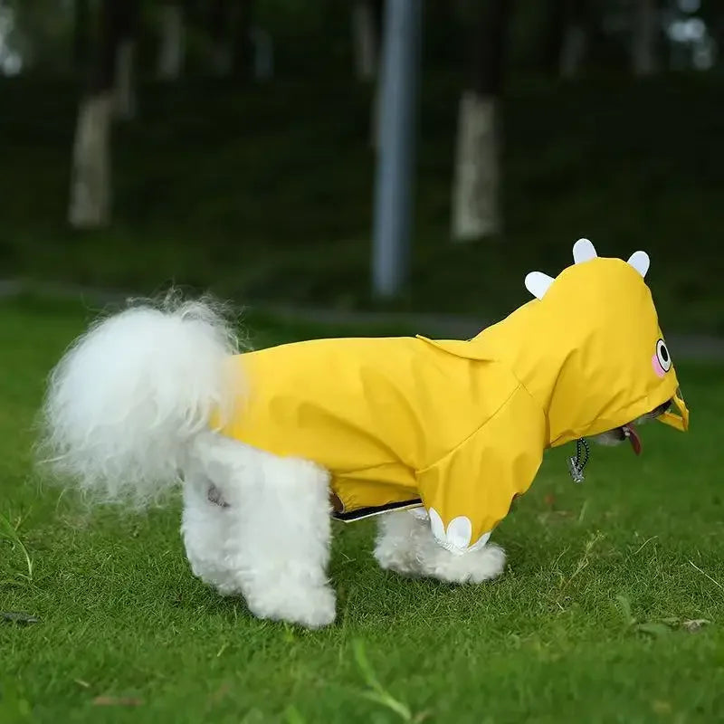 Cartoon Dog Raincoat Three Colors Waterproof And Durable Pet Universal Rainwear for Dogs Cute Design Weather Resistant