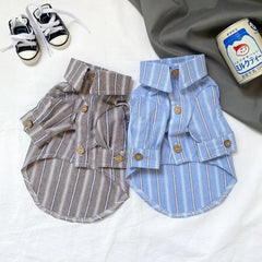 Pet Clothes Pet Puppy Cat Thin Striped Shirt
