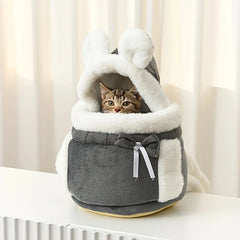 Winter Warm Pet Backpack - Fleece Lined, Safe & Lightweight Carrier for Small Cats/Dogs. Perfect Travel & Christmas Gift! 🎁