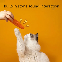 1PC Carrot Shaped Cat Toy Sound Teasing Stick Molar Bite Resistant Cat Scratch Board For Indoor Interactive Kitten Adult Cat