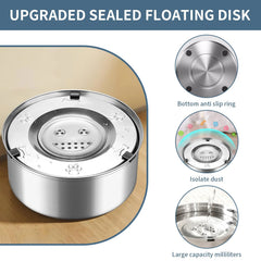 Dog Water Bowl Suspended Stainless Steel Pet Bowl Large Dog Slow Drinking Anti-Splash Water Dispenser Floating Bowl 3L/101oz