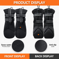 New Waterproof Dog Shoes Anti Slip Reflective 4pcs/set Dog Boots Footwear Breathable Anti-Skid Pet Shoes for Medium Large dogs