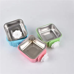Pet Supplies Hanging Stainless Steel Pet Bowl Dog Bowl Cat Food Bowl Fixable Hanging Bowl Food-Grade