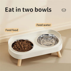 Cat Bowl Anti-knock Stainless Steel Double Bowl Dog Bowl Cat Bowl Food Bowl Anti-splash Food Bowl Cat Water Bowl