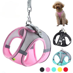Puppy Harness Set Dog Accessories Adjustable Puppy and Cat Harness Vest French Bulldog Chihuahua Small Dog Collar Pet Leash Dogs