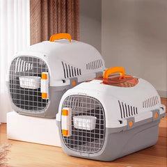 Portable pet travel airline box Simple style pet car cage Multifunctional pet cage Ventilated and breathable cat transport box
