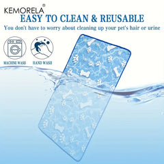 KEMORELA Large Dog Cooling Pad Self-Cooling Ice Silk Washable Pet Mat Comfortable Cooling Pad for Dogs And Cats during Summer