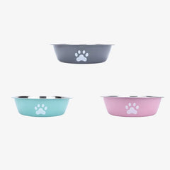 Stainless Steel Cat Dog Feeders Bowl Dog Basin Paw Print Pet Supplies Silicone Anti-slip Design Pet Drinking Water Feeding Bowl