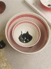 Chino Cerc Bowl Emed Underglaze Color Rice Noodles Large Bowl Red Snail Soup Bowl Chinese Sle Dinnerware Cartoon Pat...