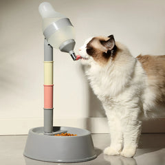 Standing Pet Water Dispenser Adjustable Dog Water Dispenser with Bowl Stable Cat Water Bottle Dispenser Easy to Install Non Slip