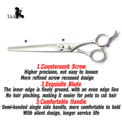 TAA Professional Grooming Pet Scissors Serrated Scissors Patent Fluffy Scissor for Dog Alloy Steel Cat Pet Hair Cutting Tools